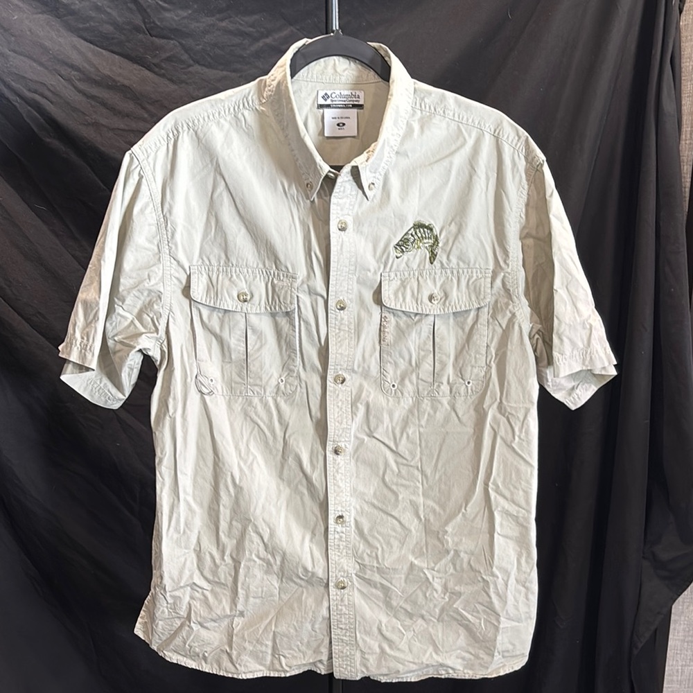 Columbia Men's tan Short Sleeve PFG shirt size M